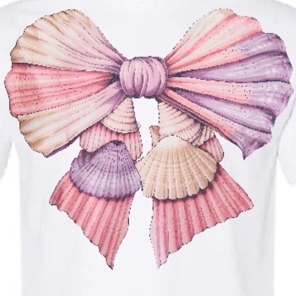 Summer Graphic Tee- Summer Seashell Bow - Picture 1 of 2